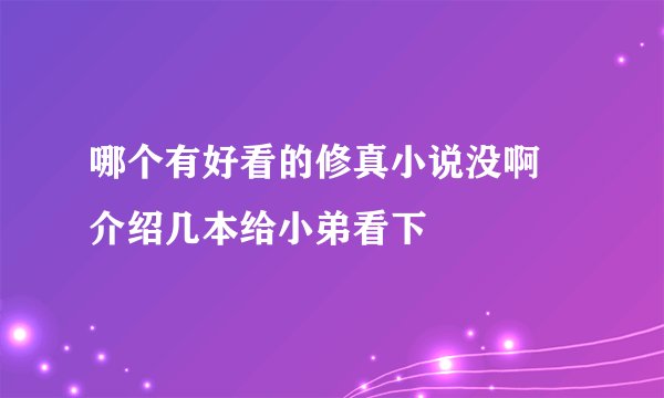 哪个有好看的修真小说没啊 介绍几本给小弟看下