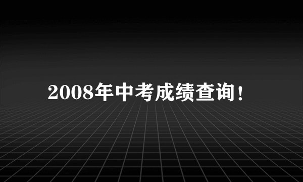 2008年中考成绩查询！