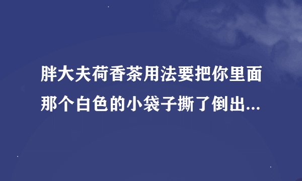 胖大夫荷香茶用法要把你里面那个白色的小袋子撕了倒出来泡吗?