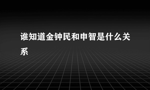 谁知道金钟民和申智是什么关系