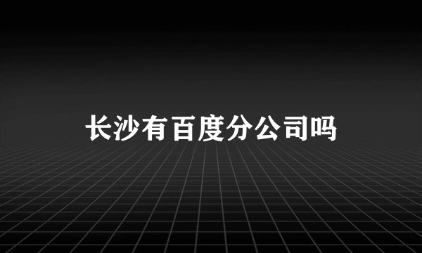 长沙有百度分公司吗