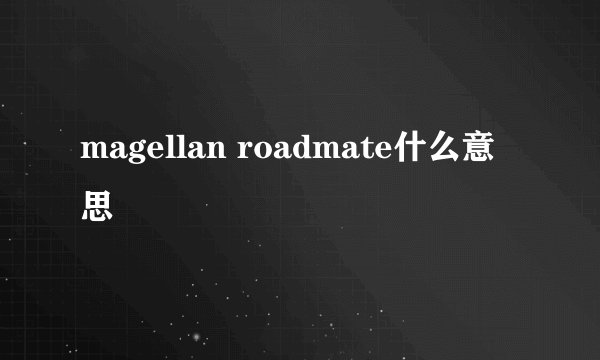 magellan roadmate什么意思