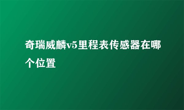 奇瑞威麟v5里程表传感器在哪个位置