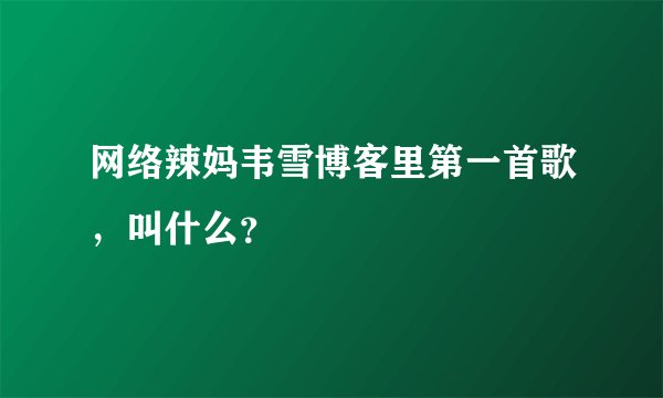 网络辣妈韦雪博客里第一首歌，叫什么？