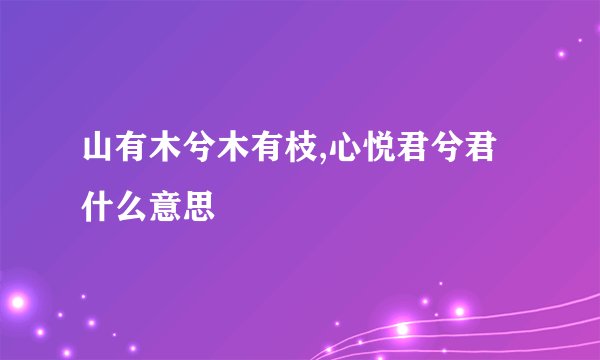 山有木兮木有枝,心悦君兮君什么意思