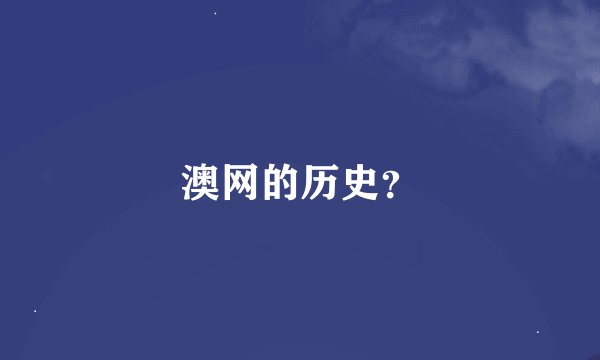 澳网的历史？