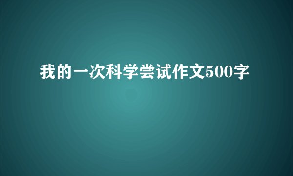 我的一次科学尝试作文500字