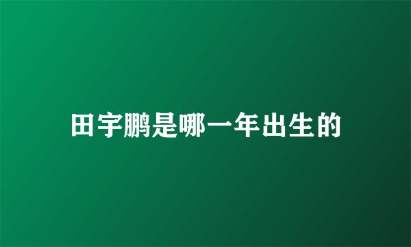 田宇鹏是哪一年出生的