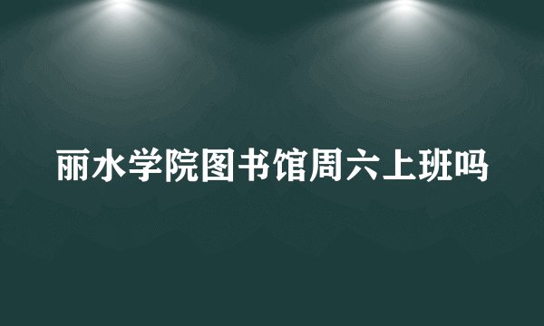 丽水学院图书馆周六上班吗