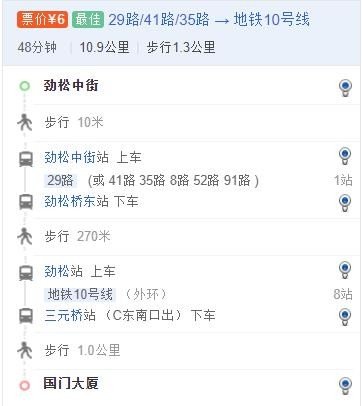 我在劲松中街住我要去国门大厦坐公交多少路车？