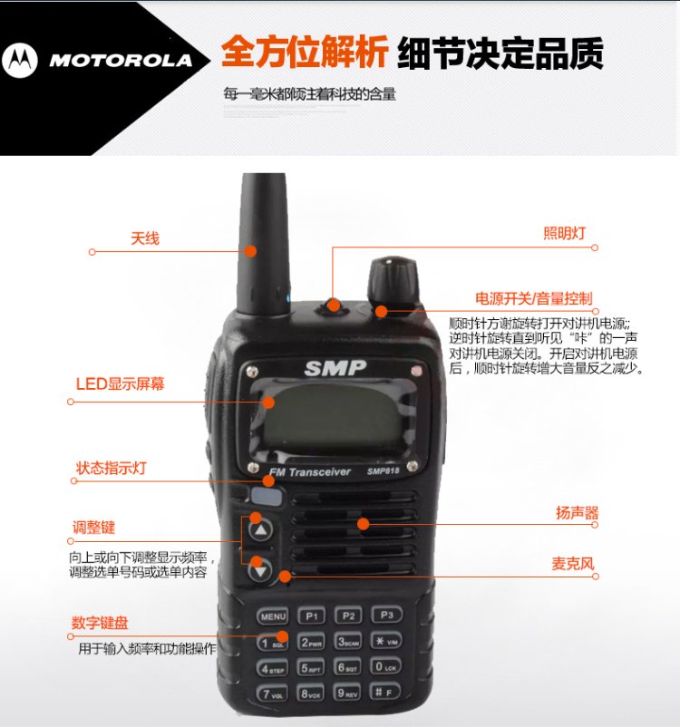摩托罗拉smp818对讲机说明书是什么样的？