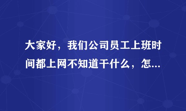 大家好，我们公司员工上班时间都上网不知道干什么，怎么样才能监控他们，看他们在做什么啊？跪求。。谢谢
