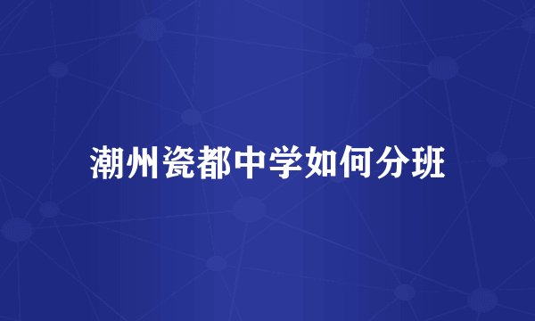 潮州瓷都中学如何分班