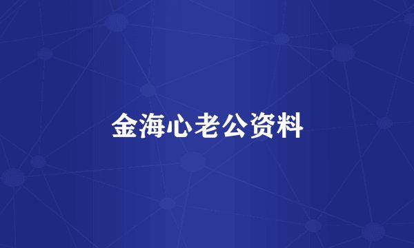 金海心老公资料
