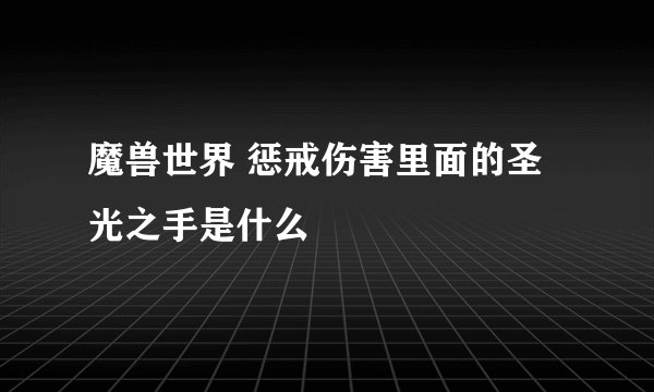 魔兽世界 惩戒伤害里面的圣光之手是什么