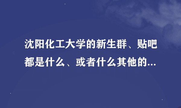沈阳化工大学的新生群、贴吧都是什么、或者什么其他的跟学长的联系方法。