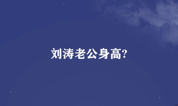 刘涛老公身高?