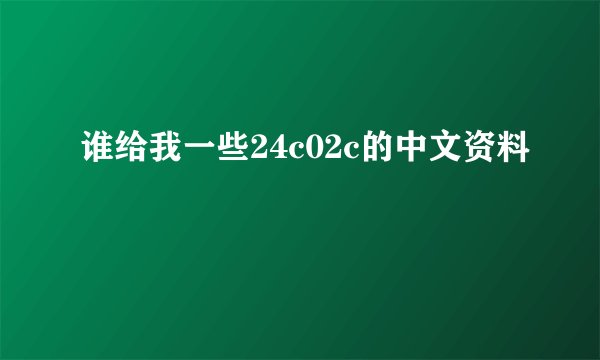 谁给我一些24c02c的中文资料