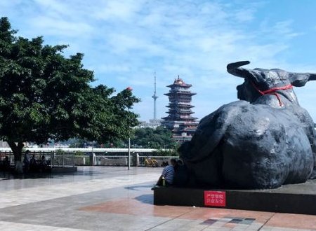 铁牛广场一游的作文六年级