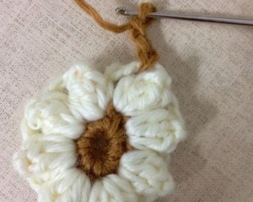 如何用钩针钩坐垫图解