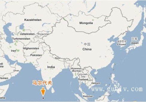 马尔代夫在地图上的位置