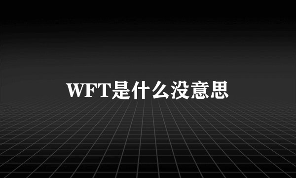 WFT是什么没意思