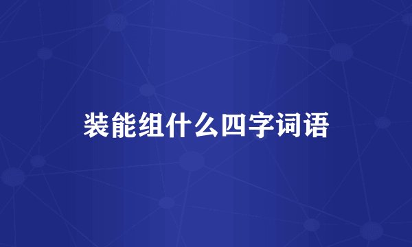 装能组什么四字词语