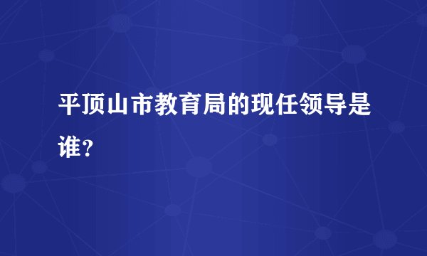 平顶山市教育局的现任领导是谁?