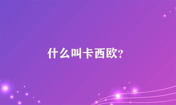 什么叫卡西欧?