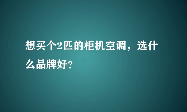 想买个2匹的柜机空调,选什么品牌好?