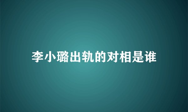 李小璐出轨的对相是谁