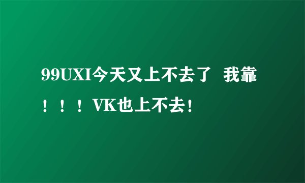 99UXI今天又上不去了  我靠！！！VK也上不去！