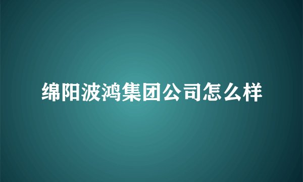 绵阳波鸿集团公司怎么样