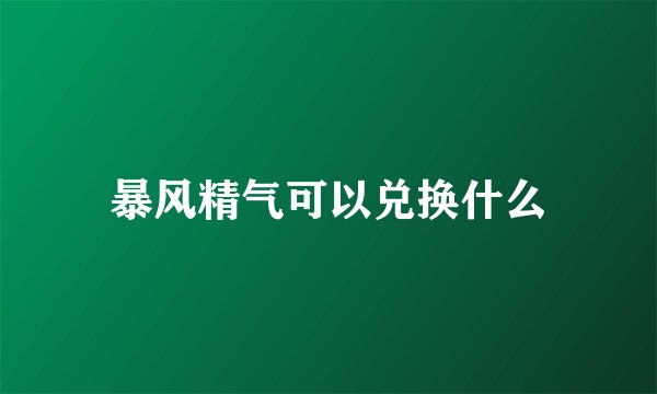 暴风精气可以兑换什么
