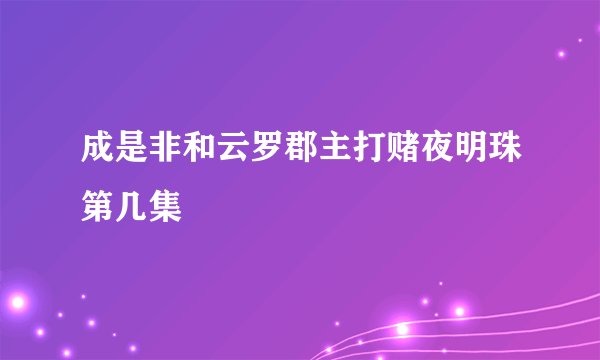 成是非和云罗郡主打赌夜明珠第几集