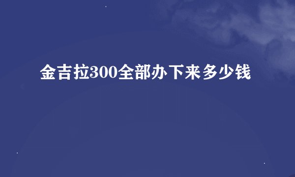 金吉拉300全部办下来多少钱