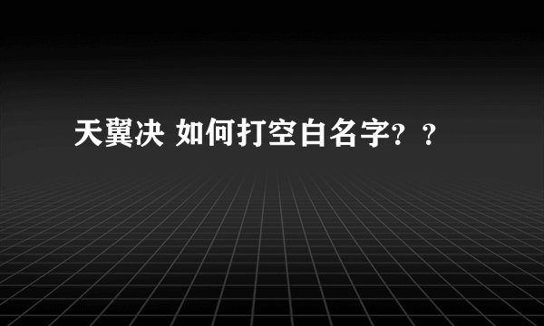 天翼决 如何打空白名字？？