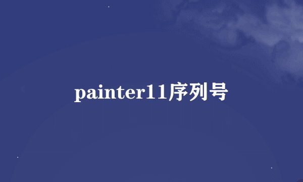 painter11序列号
