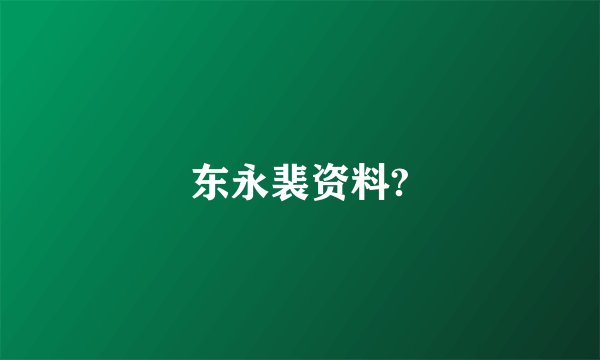东永裴资料?