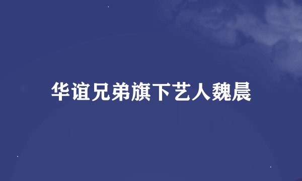 华谊兄弟旗下艺人魏晨