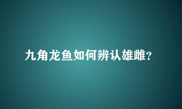 九角龙鱼如何辨认雄雌?