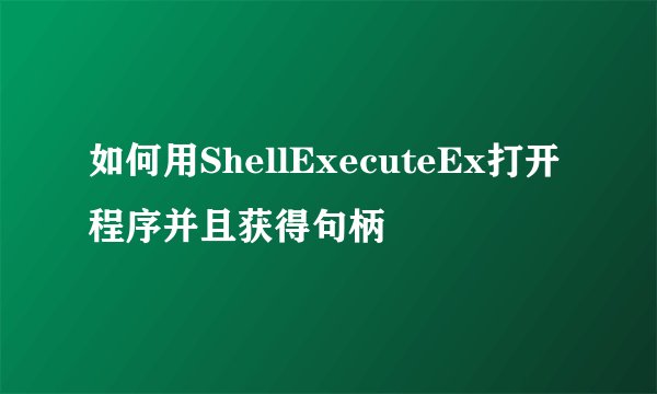 如何用ShellExecuteEx打开程序并且获得句柄