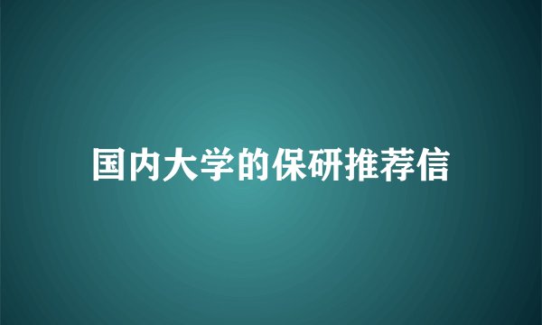 国内大学的保研推荐信