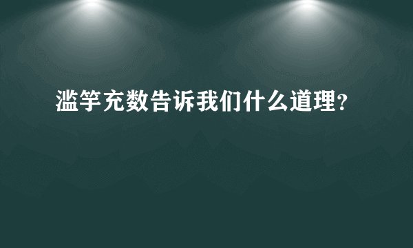 滥竽充数告诉我们什么道理？