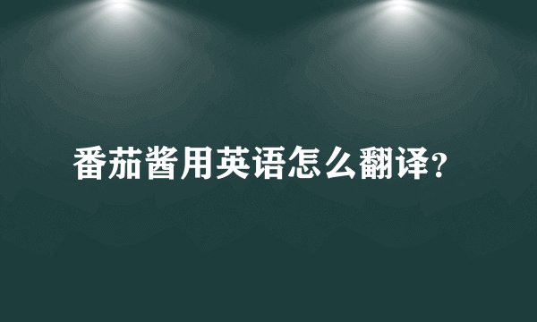 番茄酱用英语怎么翻译？