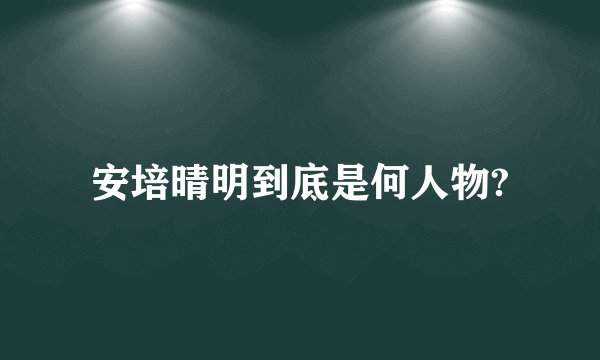 安培晴明到底是何人物?