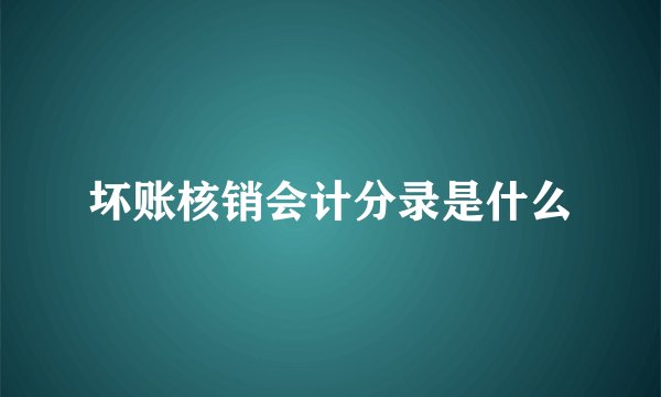 坏账核销会计分录是什么
