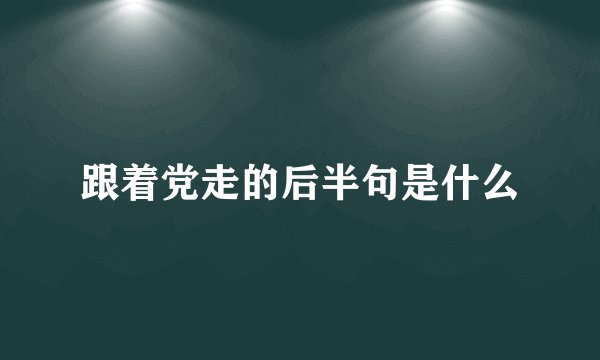 跟着党走的后半句是什么