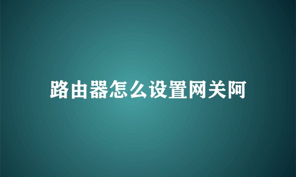 路由器怎么设置网关阿