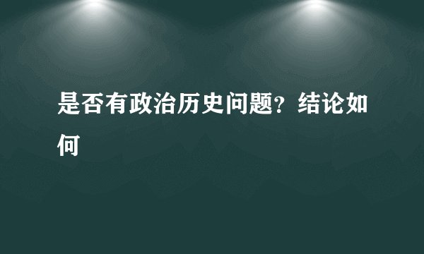 是否有政治历史问题？结论如何